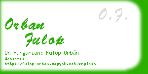 orban fulop business card